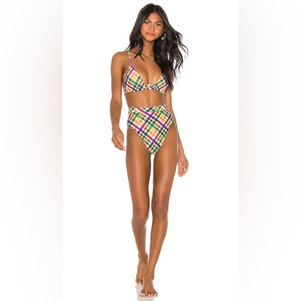 NWOT Montce Swim Paulina Bikini Bottom in Summer Plaid